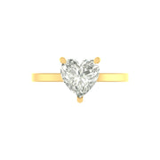 Timeless 3 Carat Heart-Shaped Lab Diamond Ring – Elegant Solitaire in 14K/18K Gold
