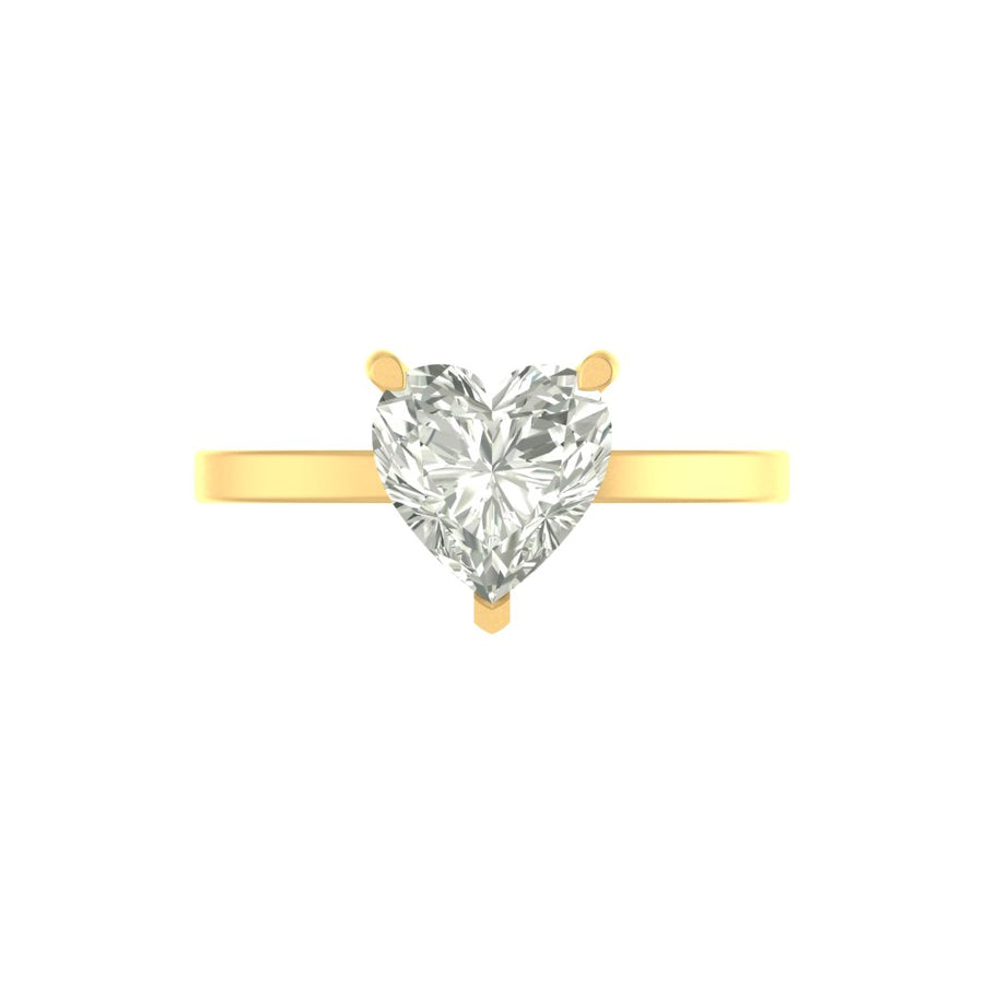 Timeless 3 Carat Heart-Shaped Lab Diamond Ring – Elegant Solitaire in 14K/18K Gold