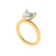 Timeless 3 Carat Heart-Shaped Lab Diamond Ring – Elegant Solitaire in 14K/18K Gold