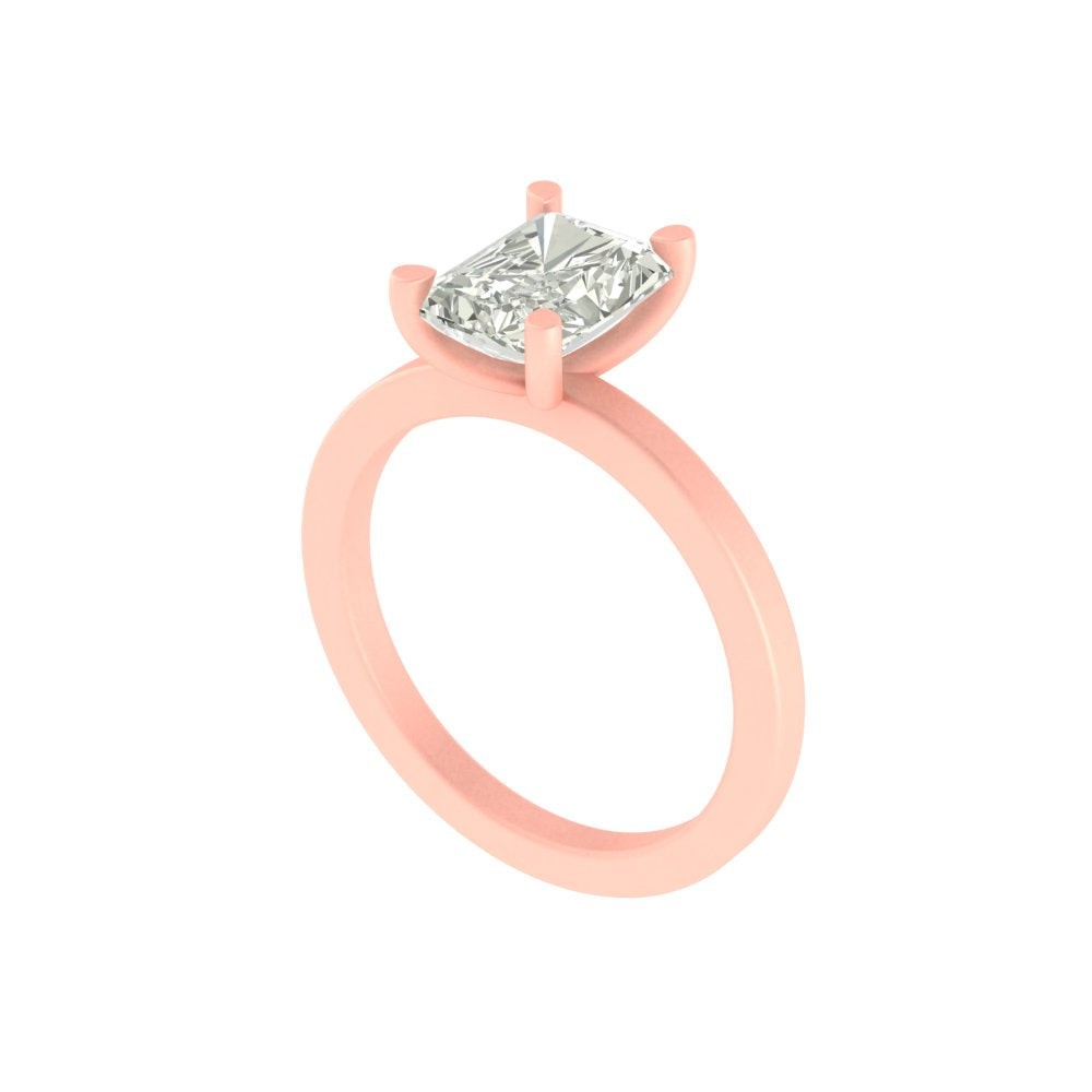 2 Carat Radiant-Cut Lab Diamond Ring in 14K / 18K Gold – Statement Luxury in Lightweight