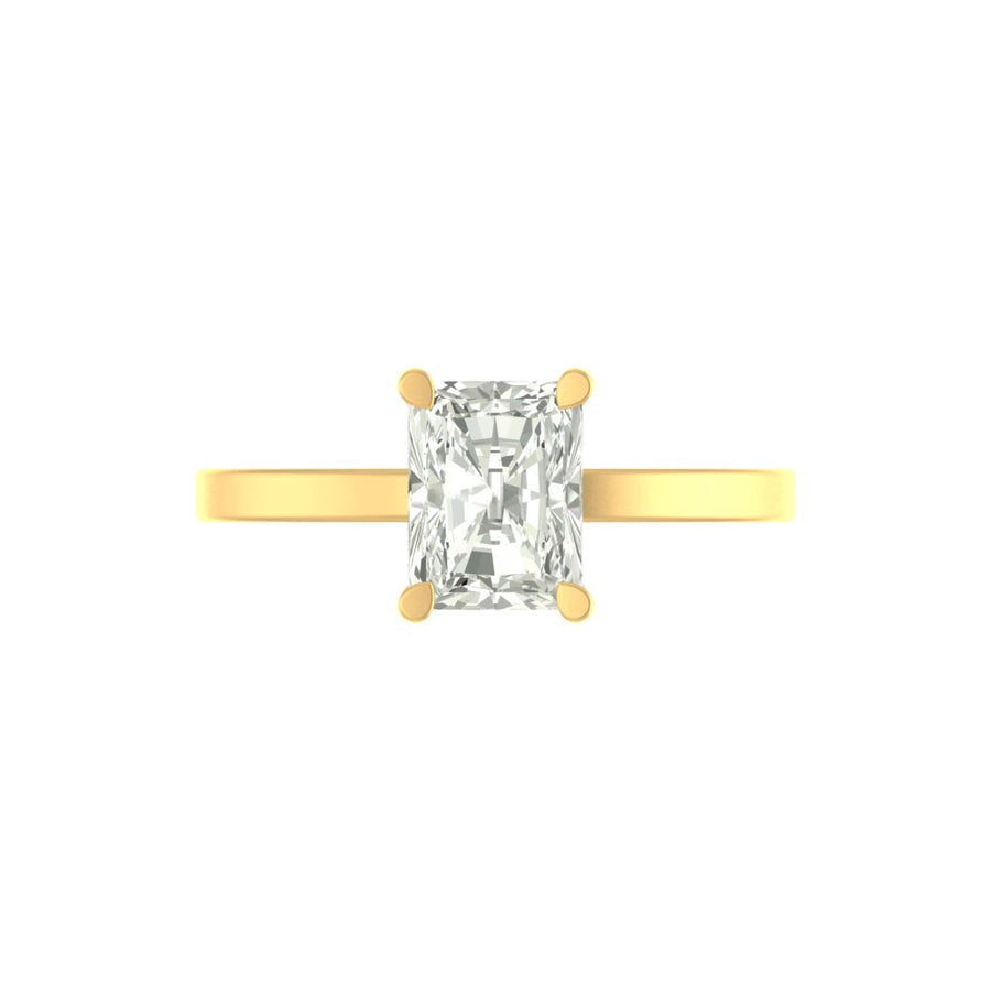 2 Carat Radiant-Cut Lab Diamond Ring in 14K / 18K Gold – Statement Luxury in Lightweight