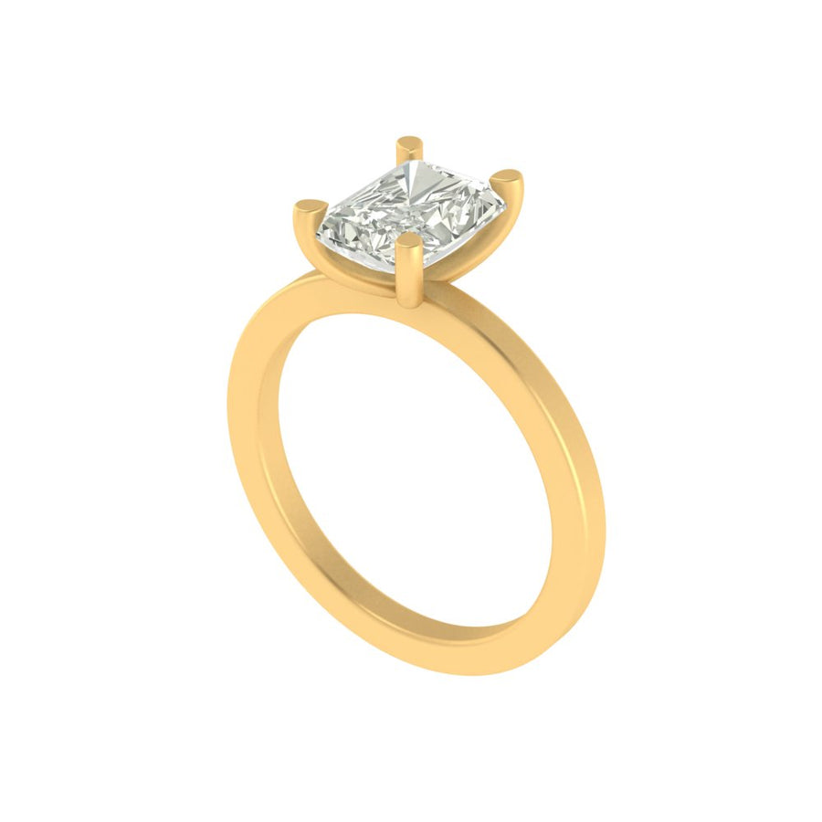 2 Carat Radiant-Cut Lab Diamond Ring in 14K / 18K Gold – Statement Luxury in Lightweight