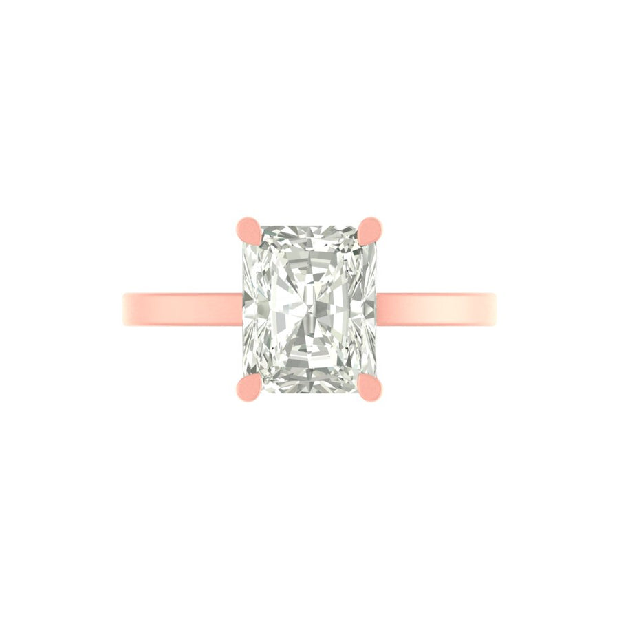 3 Carat Radiant-Cut Lab Diamond Ring in 14K / 18K Gold – Grand Luxury, Lightweight Build