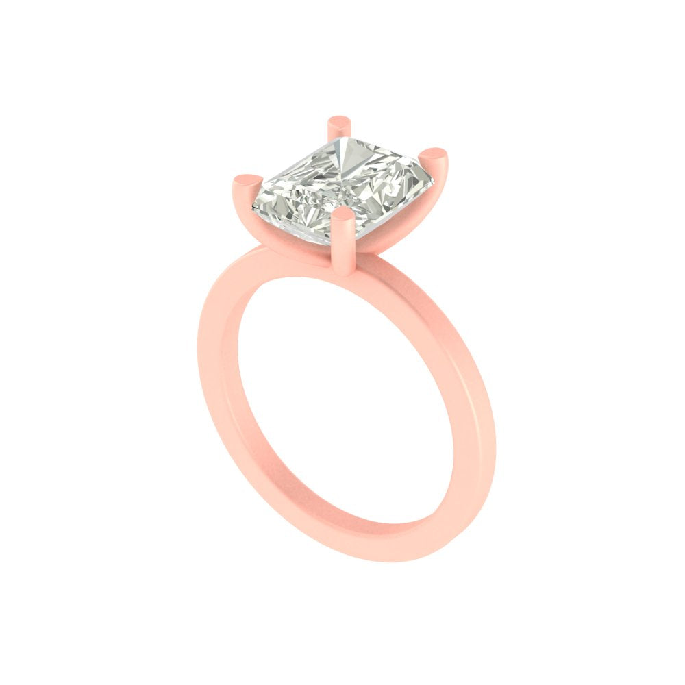 3 Carat Radiant-Cut Lab Diamond Ring in 14K / 18K Gold – Grand Luxury, Lightweight Build
