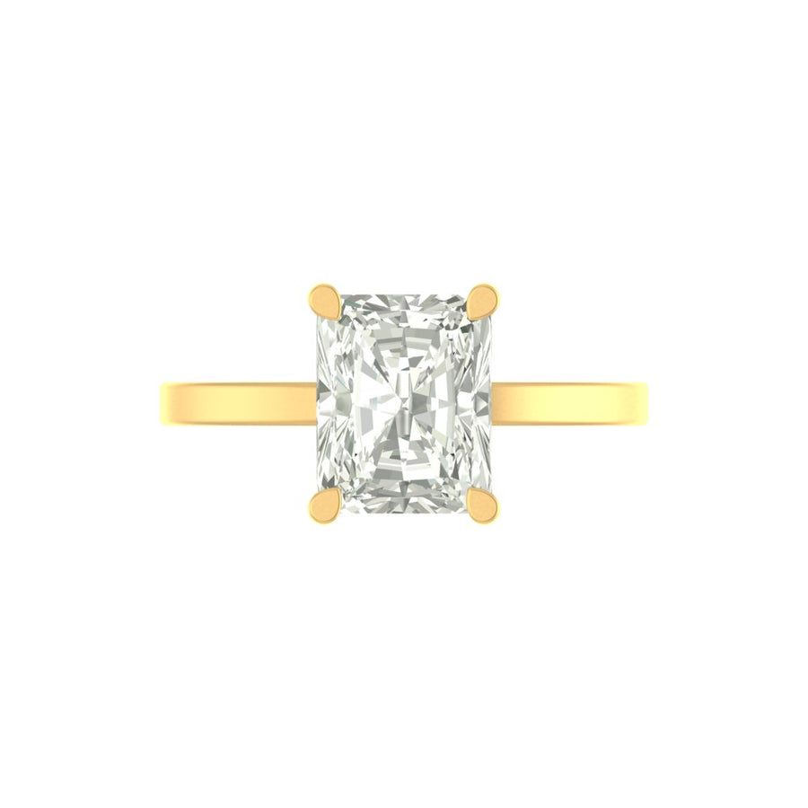 3 Carat Radiant-Cut Lab Diamond Ring in 14K / 18K Gold – Grand Luxury, Lightweight Build